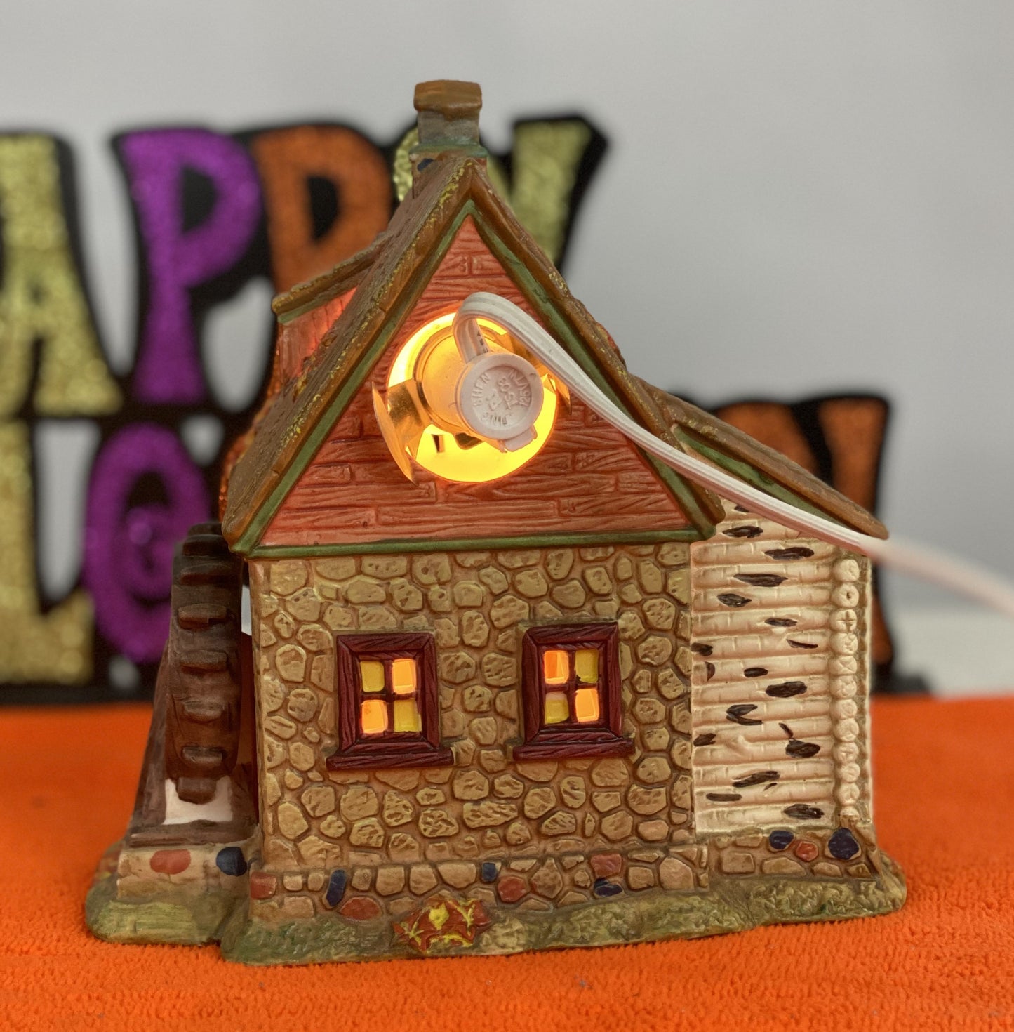 Excellent Condition  Ceramic House/Cider Mill with Tree House Approx  6.5” H x 6” W House is Electric/Illuminated with Autumn Decor Tree is 6” H x 3.5 W with Autumn Decor