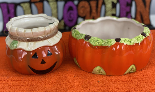 Ceramic Candy Dish  Better Homes and Garden  Orange/Green/Yellow Colors  Approx.  6.25” W x 6” L